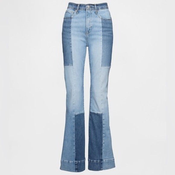 GAP High Rise Patchwork '70s Flare Jeans - Picture 3 of 13